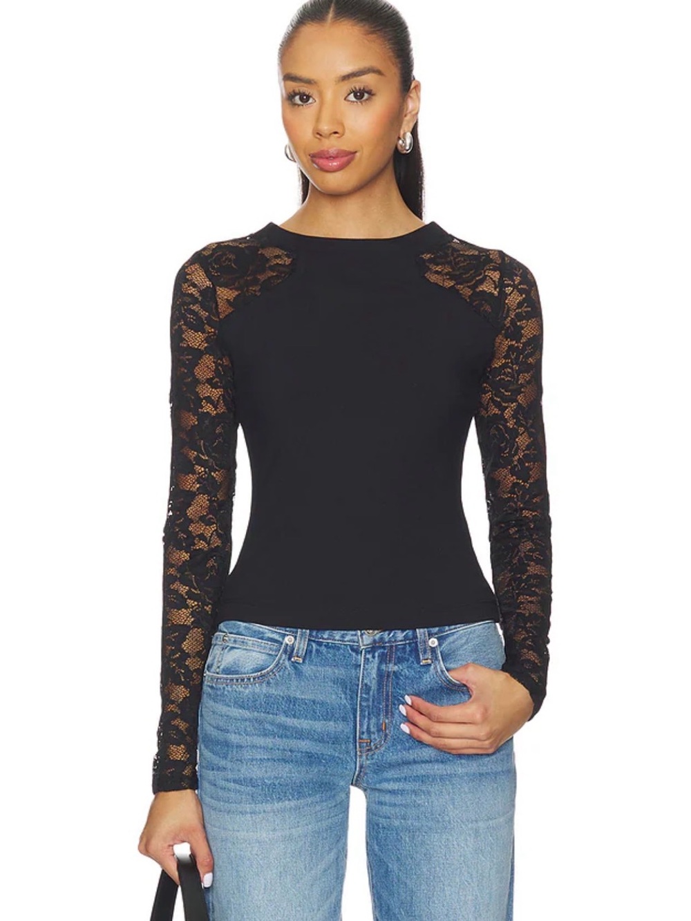 Free People | Intimately FP No Excuses Long Sleeve In Black Lace